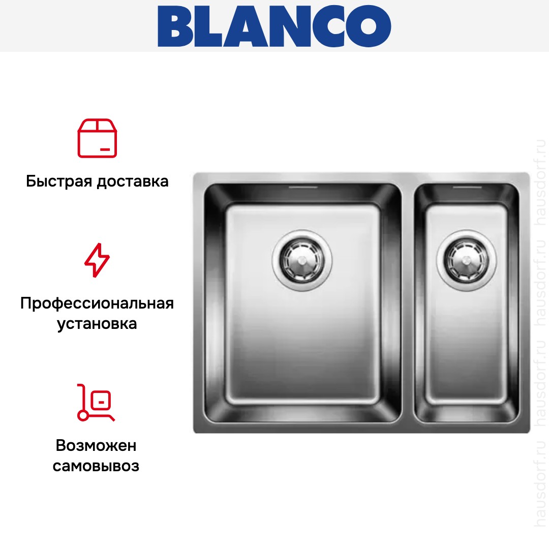 Мойка Blanco Andano 340/180-IF чаша слева нержавеющая сталь