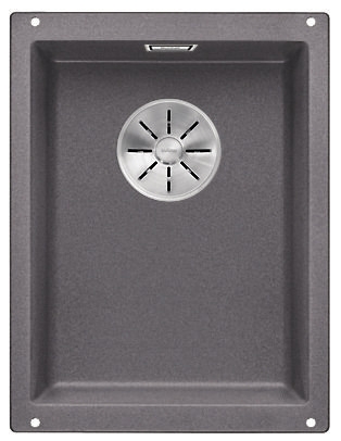 Мойка Blanco SUBLINE 320-U SILGRANIT отводная арматура InFino® темная скала