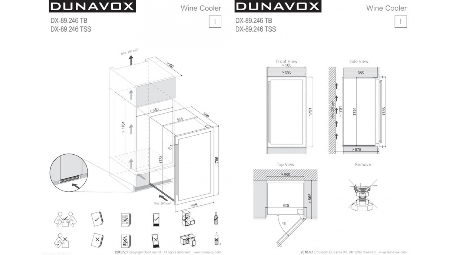 Винный шкаф Dunavox DX-89.246TSS