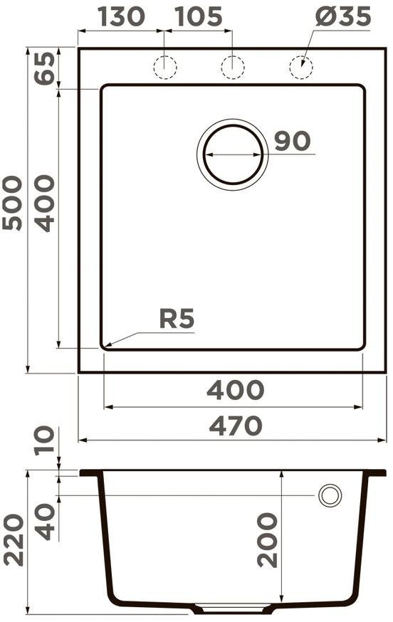  Omoikiri BOSEN 47-BL