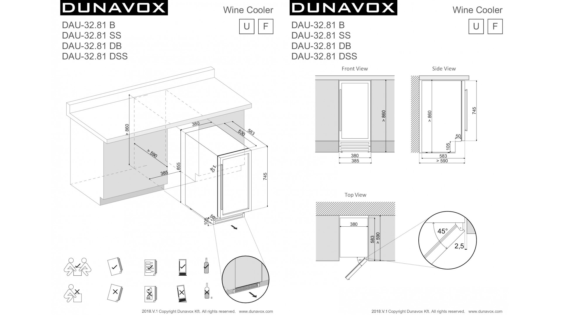 Винный шкаф Dunavox DAU-32.81SS