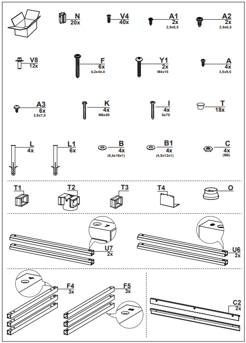  Faber T-SHELF EV8 BK MATT A180