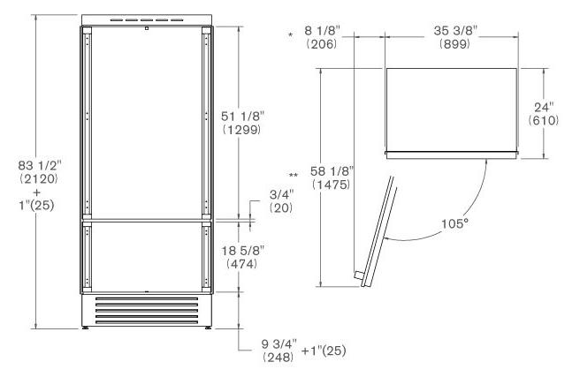 Встраиваемый холодильник Bertazzoni REF905BBLPTT