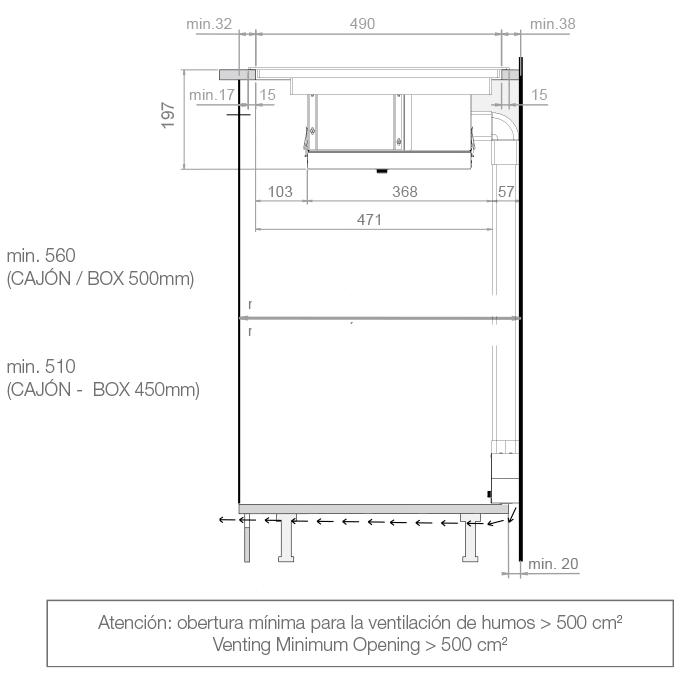 Варочная панель с вытяжкой Pando E-390/78 V.1130 ECO PLUS + DIFUSOR