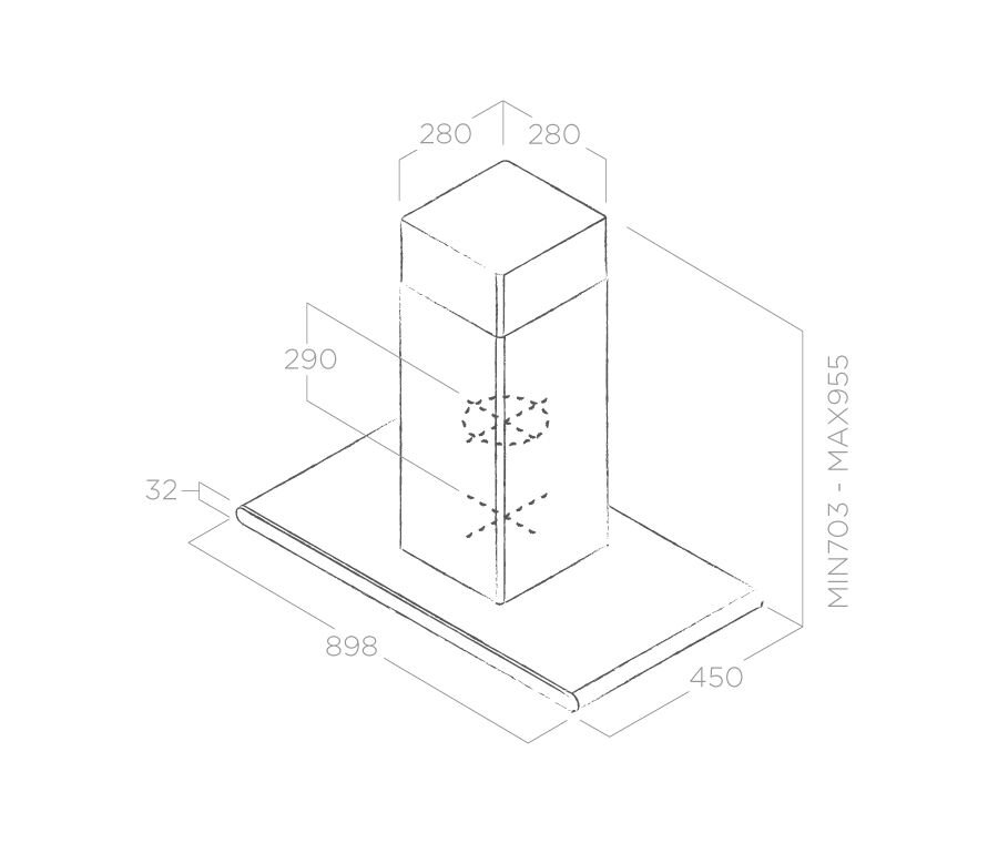  Elica GALAXY ISLAND WHIX/A/90X45