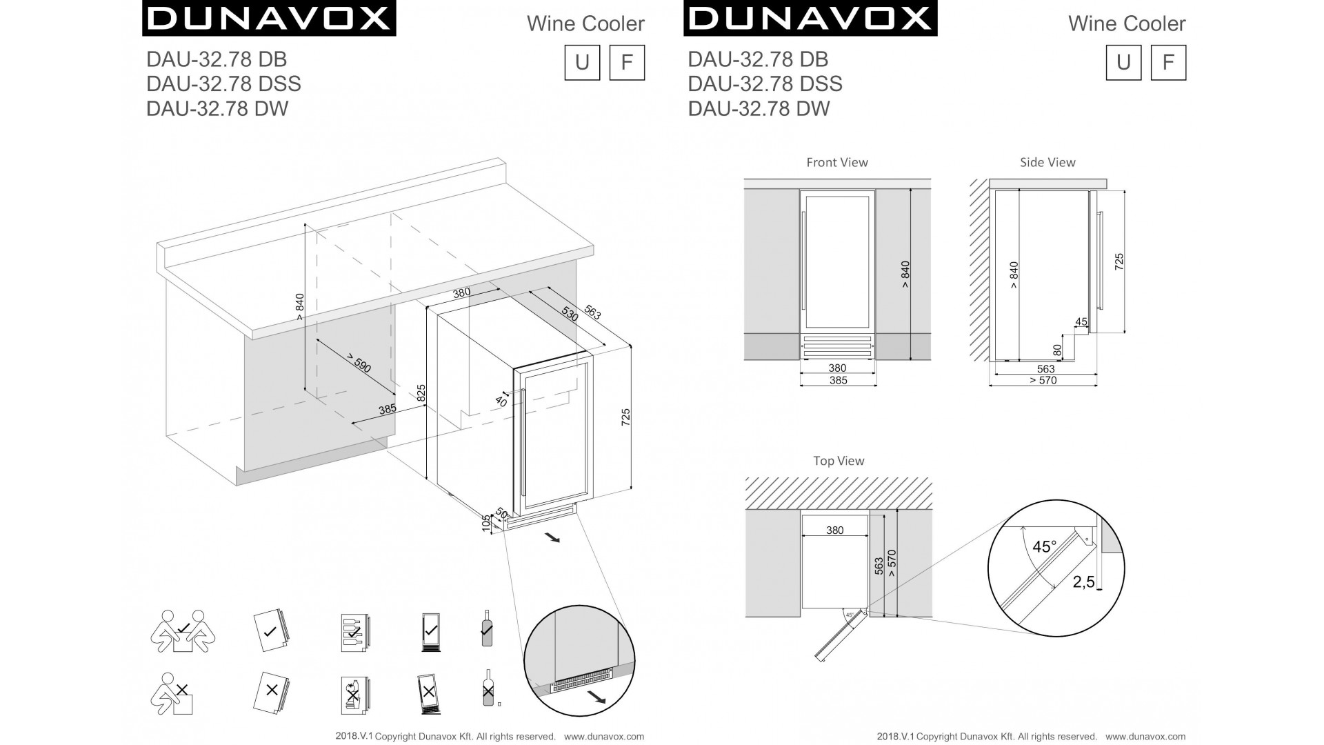 Винный шкаф Dunavox DAU-32.78DB