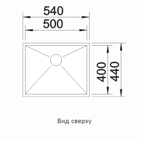  Blanco Zerox 500-U нерж. сталь Dark Steel, отв-арм. InFino