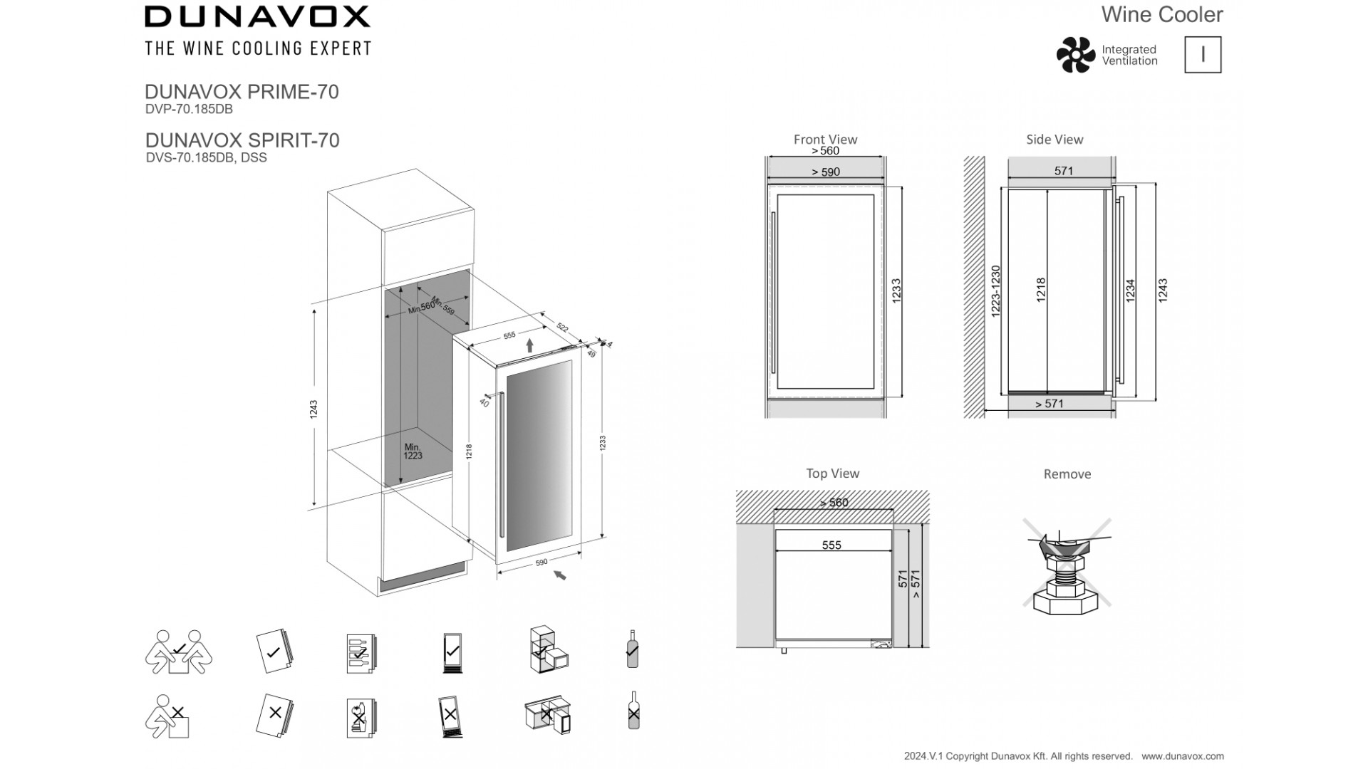 Винный шкаф Dunavox DVS-70.185DSS