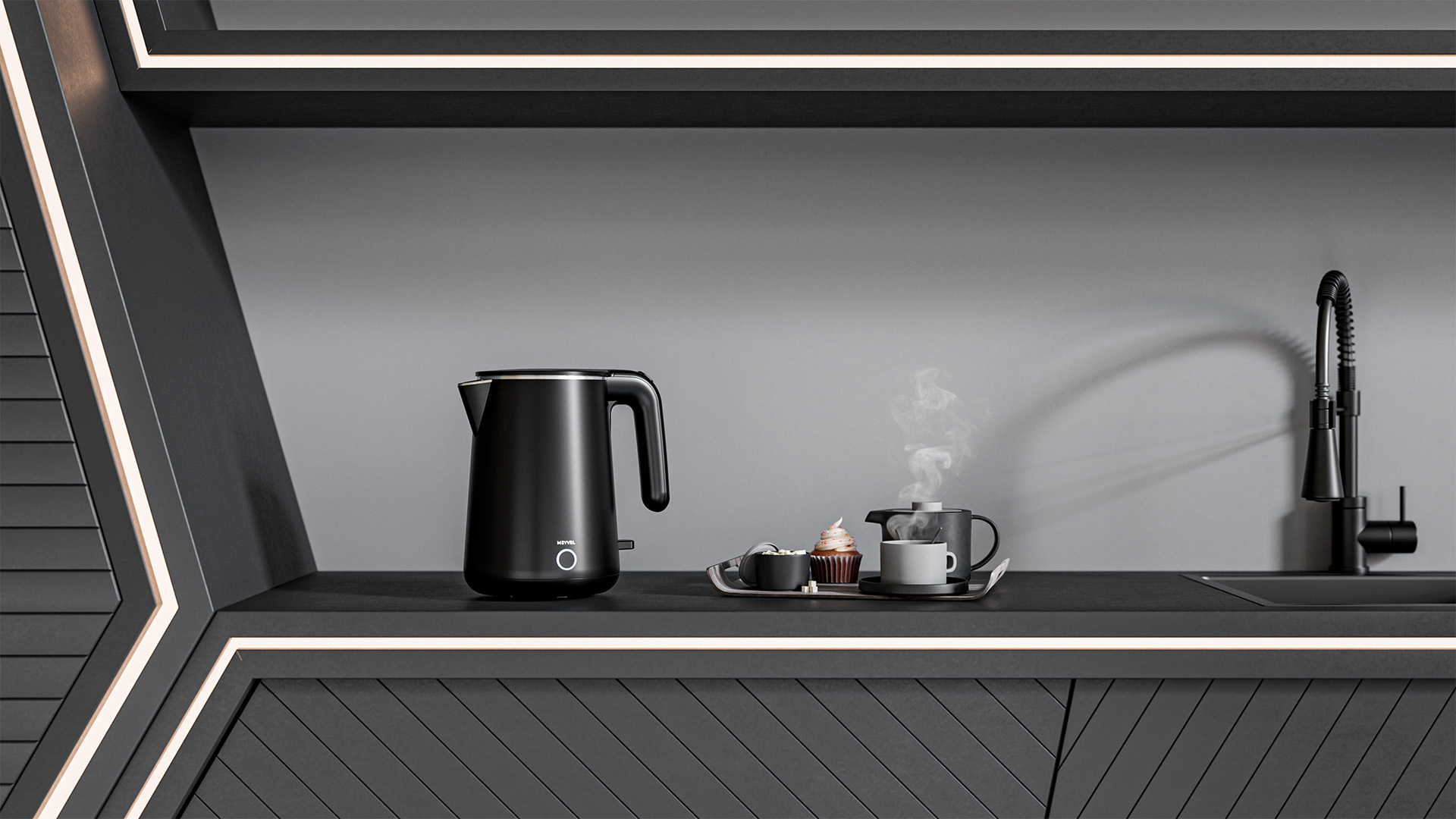 Электрический чайник Meyvel MKE-04T (Black)