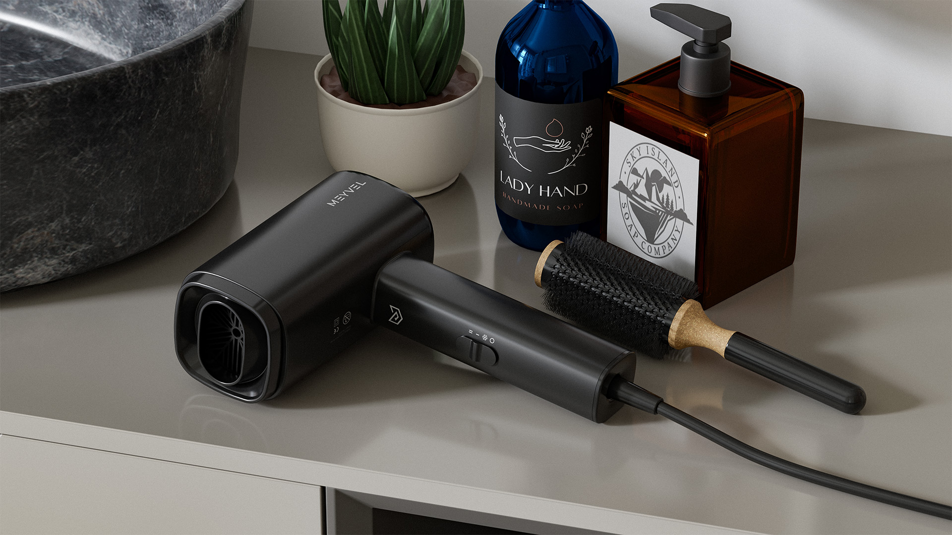 Фен для волос Meyvel MF8-1600 (Black)