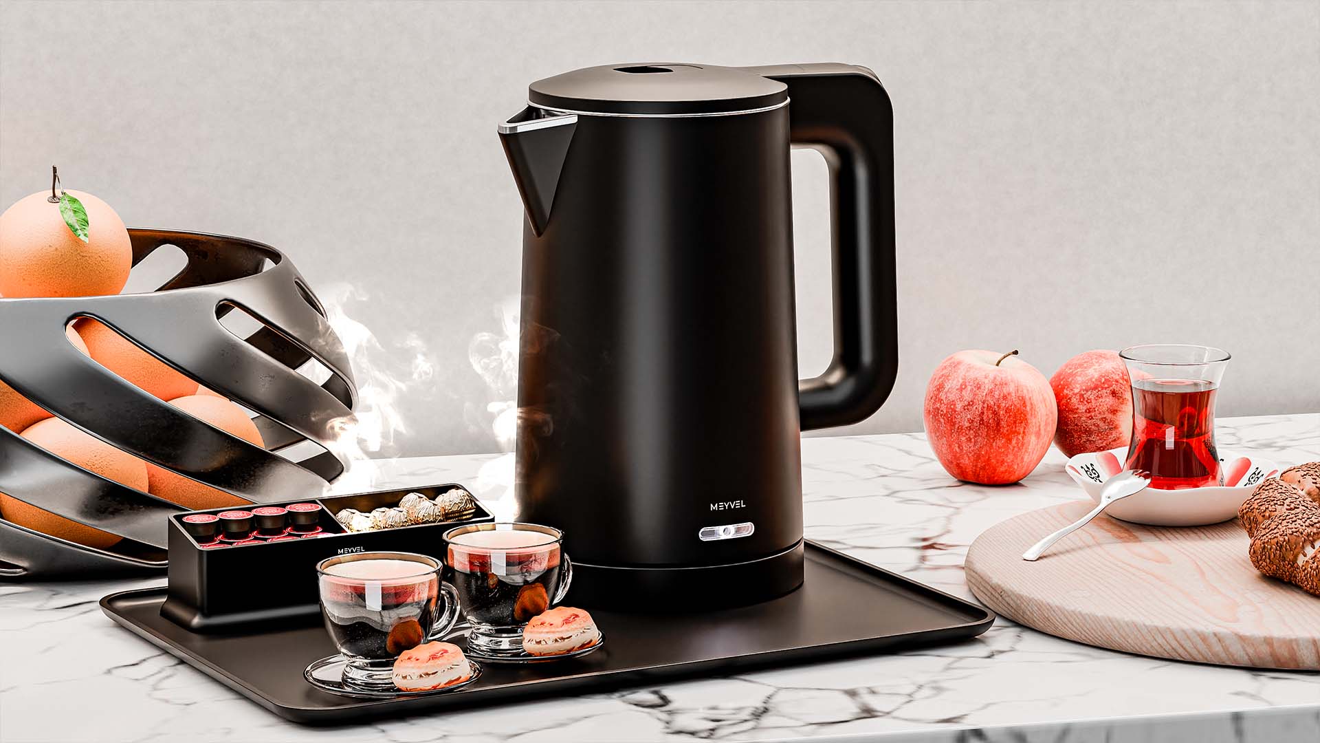 Поднос с менажницей для чая Meyvel A-002 (Black)