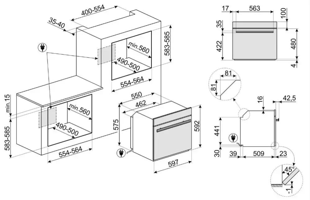 Духовой шкаф с паром Smeg SO6606APNR