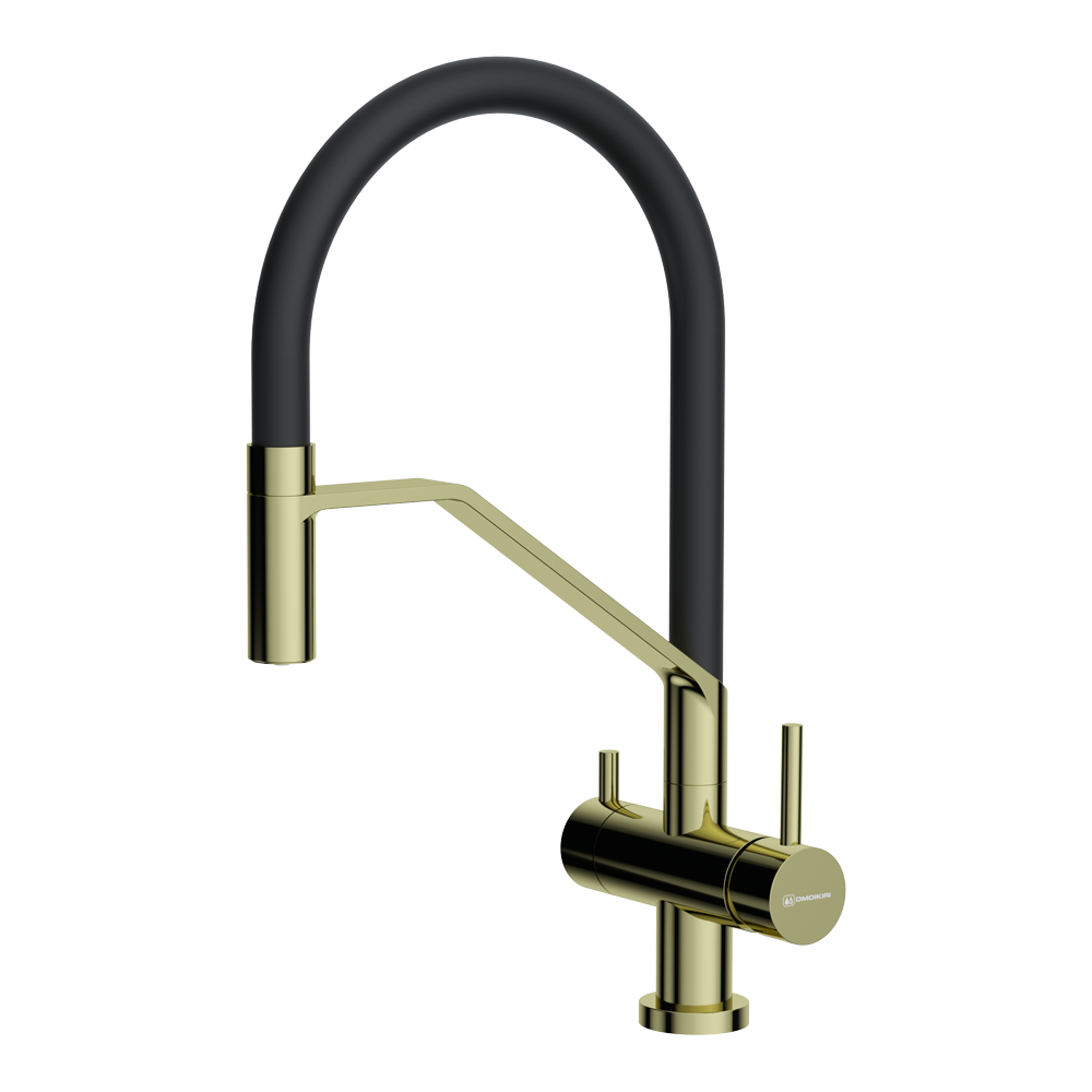 Смеситель для кухни 3-в-1 Omoikiri Akeno LG светлое золото