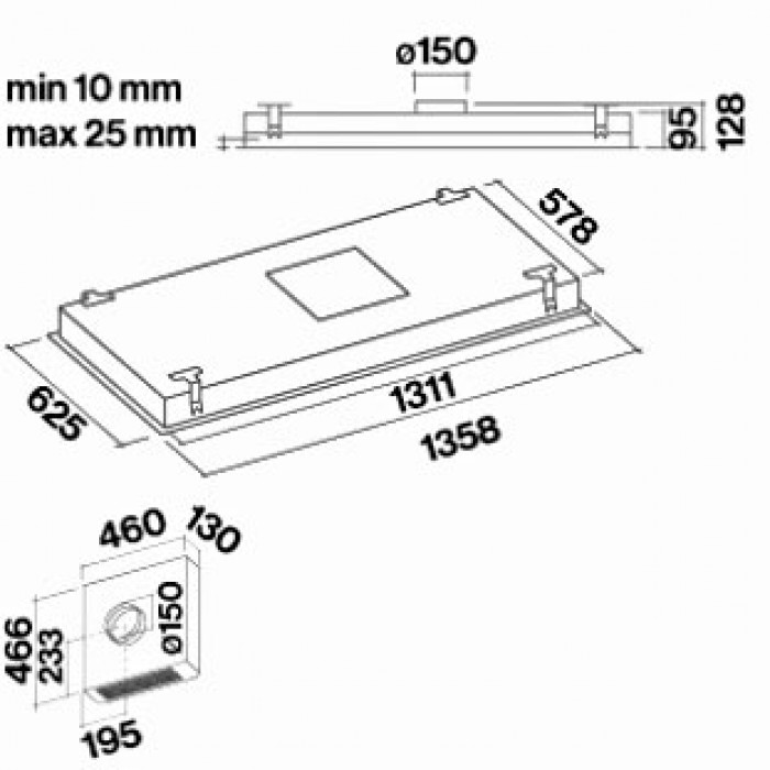  Falmec NUVOLA IS STEEL 140 (без мотора)