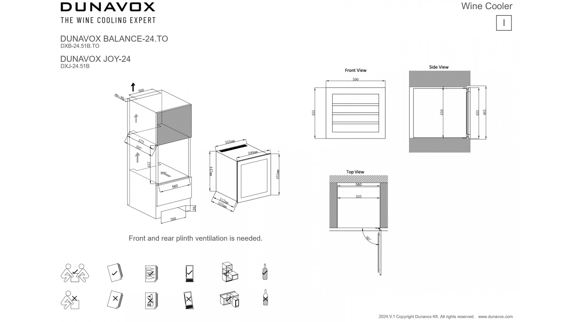 Винный шкаф Dunavox DXJ-24.51B