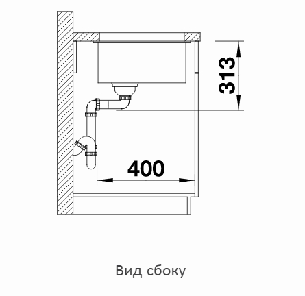  Blanco Subline 400-U черный, отводная арматура InFino