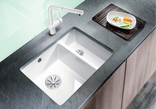  Blanco SUBLINE 350/150-U керамика отводная арматура InFino® глянцевый белый