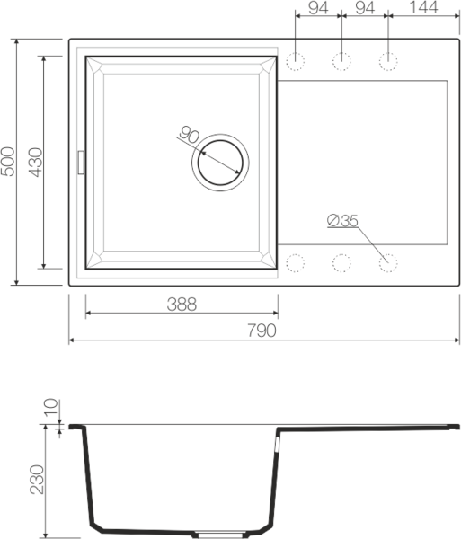  Omoikiri Sakaime 79-WH белый