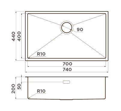  Omoikiri Taki 74-U/IF GB графит