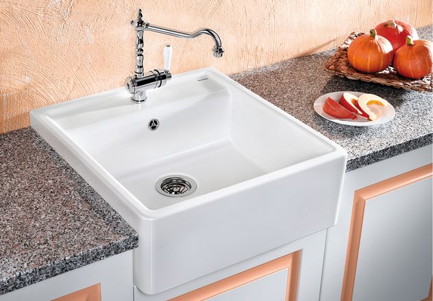  Blanco Panor 60 два отверстия глянцевый белый