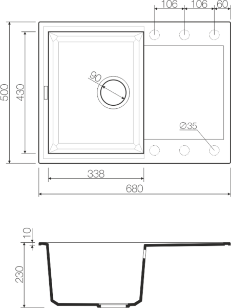  Omoikiri Sakaime 68 BE ваниль