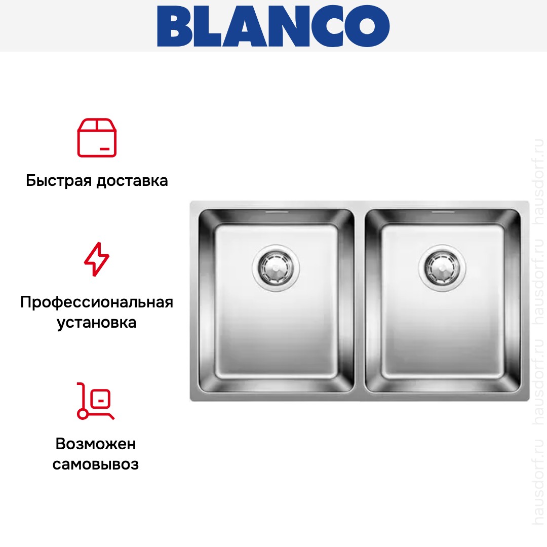 Мойка Blanco ANDANO 340/340-U нержавеющая сталь