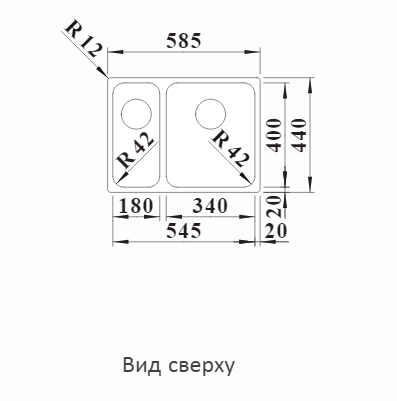  Blanco Solis 340/180-U, чаша слева, нерж. сталь полированная