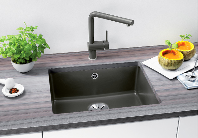  Blanco SUBLINE 500-U керамика отводная арматура InFino® черный