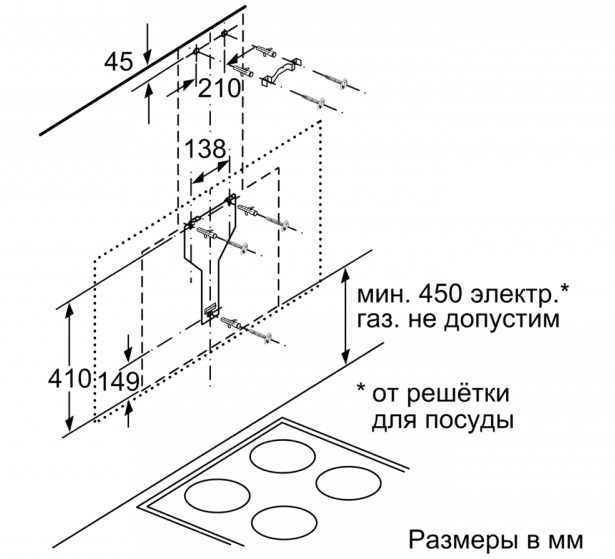 Вытяжка для настенного монтажа BOSCH DWF97RV60