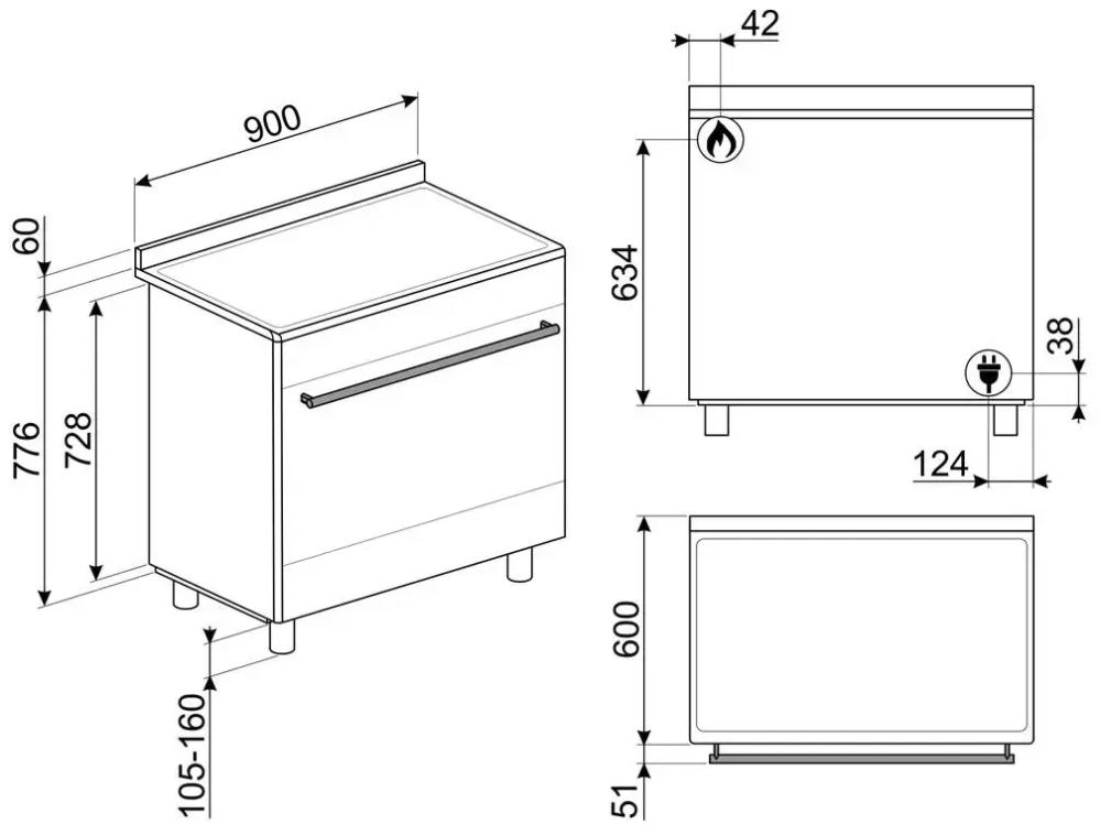 Варочный центр Smeg CO96GMA9