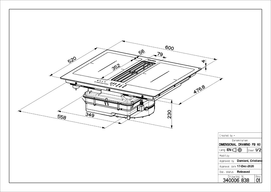Варочная панель со встроенной вытяжкой Faber GALILEO SMART BK A600