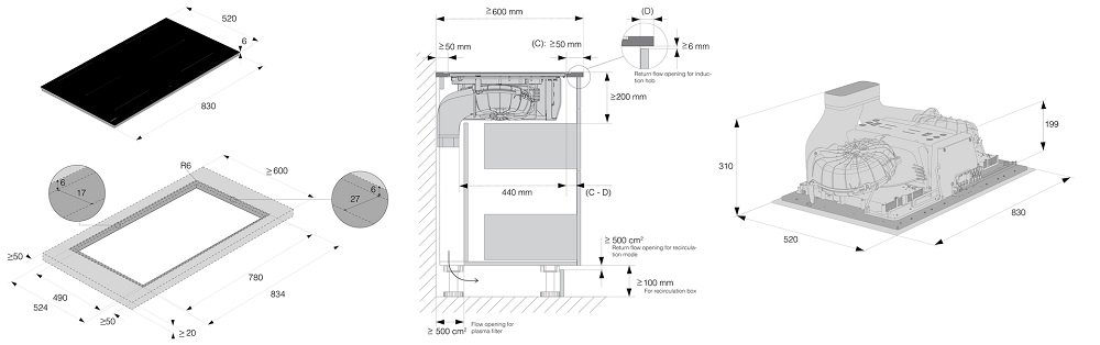 Варочная панель с вытяжкой Asko HIHD854GF