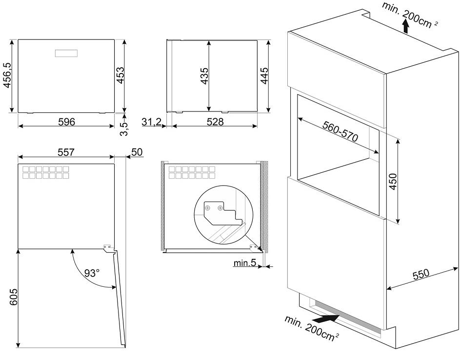 Встраиваемый винный шкаф Smeg CVI121B3