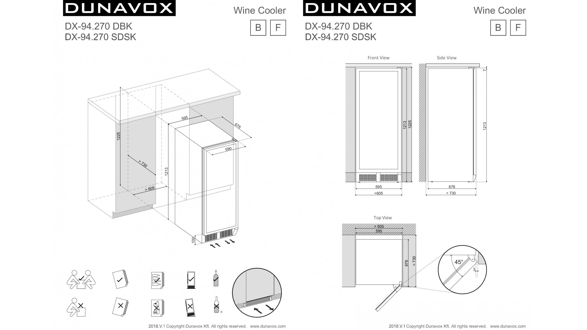 Винный шкаф Dunavox DX-94.270DMBK