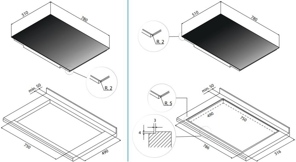  Falmec PIANO INDUZIONE (78 х 51)