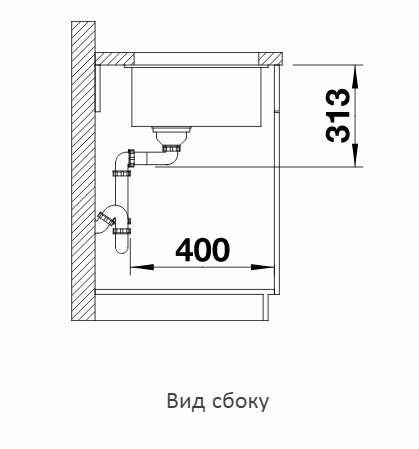  Blanco Subline 320-U черный, отводная арматура InFino