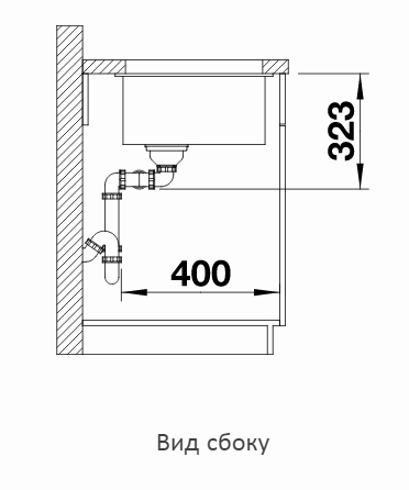  Blanco Subline 350/350-U черный, отводная арматура InFino