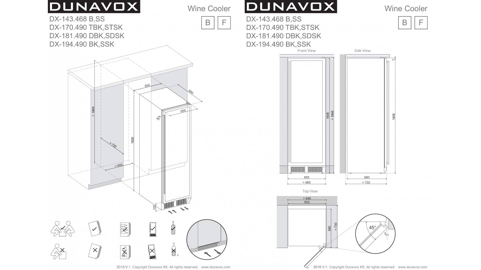 Винный шкаф Dunavox DX-194.490BK