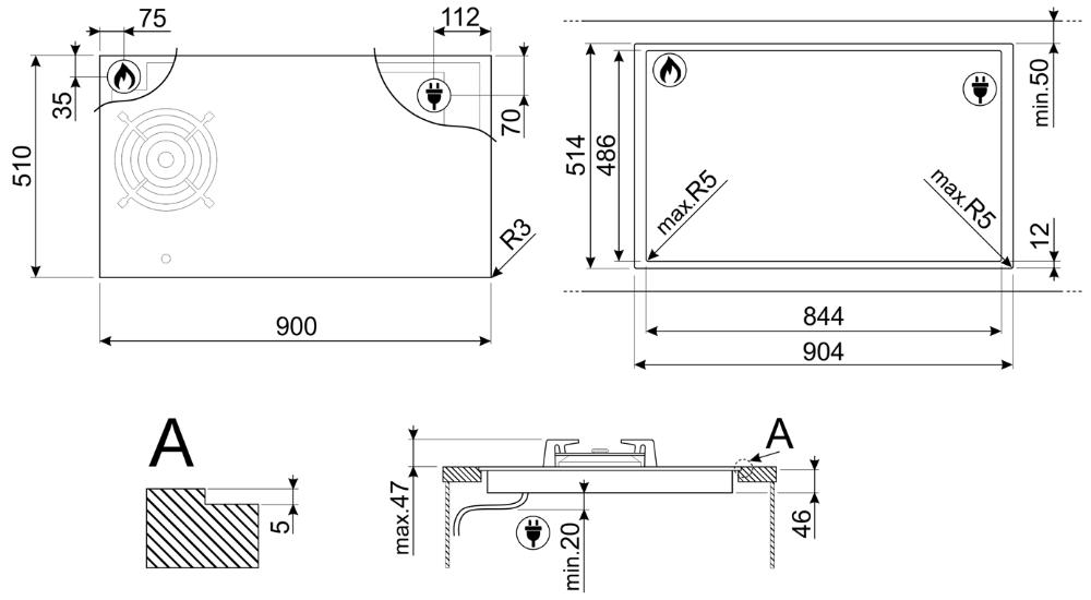 Варочная панель Smeg PM6954R