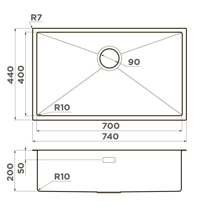  Omoikiri Taki 74-U/IF GM вороненая сталь