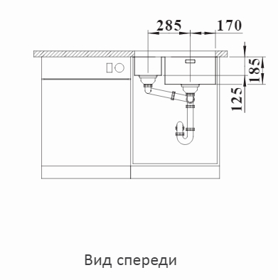  Blanco Solis 340/180-U, чаша слева, нерж. сталь полированная