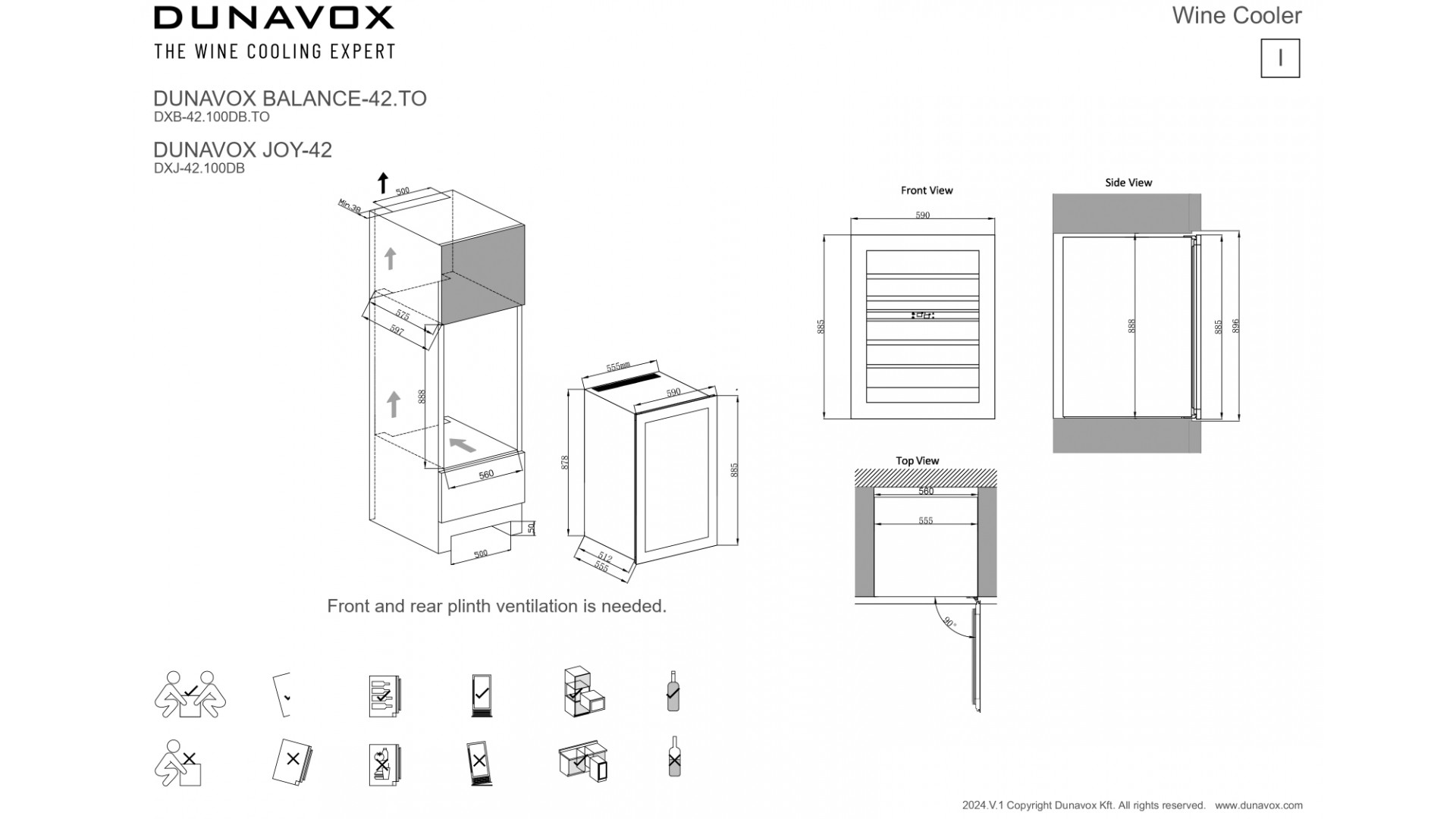 Винный шкаф Dunavox DXB-42.100DB.TO