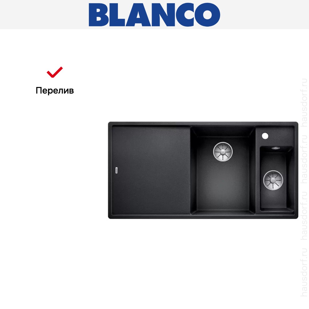  Blanco AXIA III 6 S-F чаша справа, доска стекло клапан-автомат InFino® антрацит