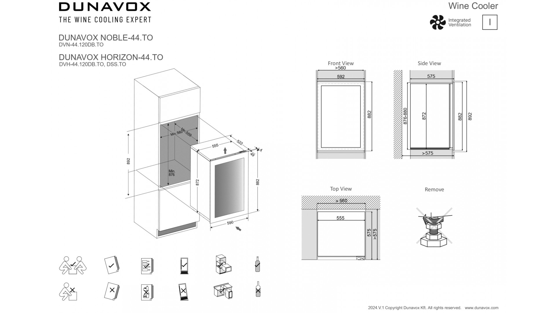 Винный шкаф Dunavox DVN-44.120DB.TO