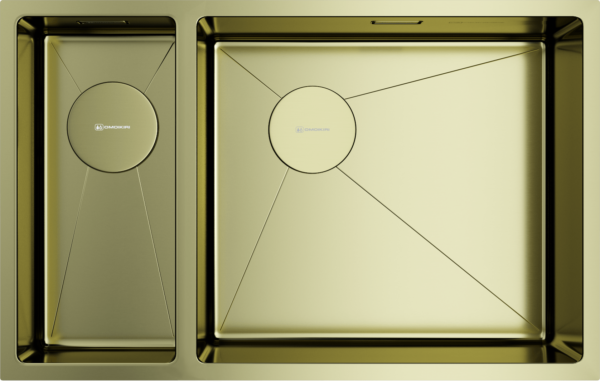  Omoikiri Taki 69-2-U/IF Side LG-R светлое золото, чаша справа