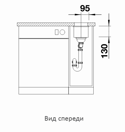  Blanco Subline 160-U черный, отводная арматура InFino