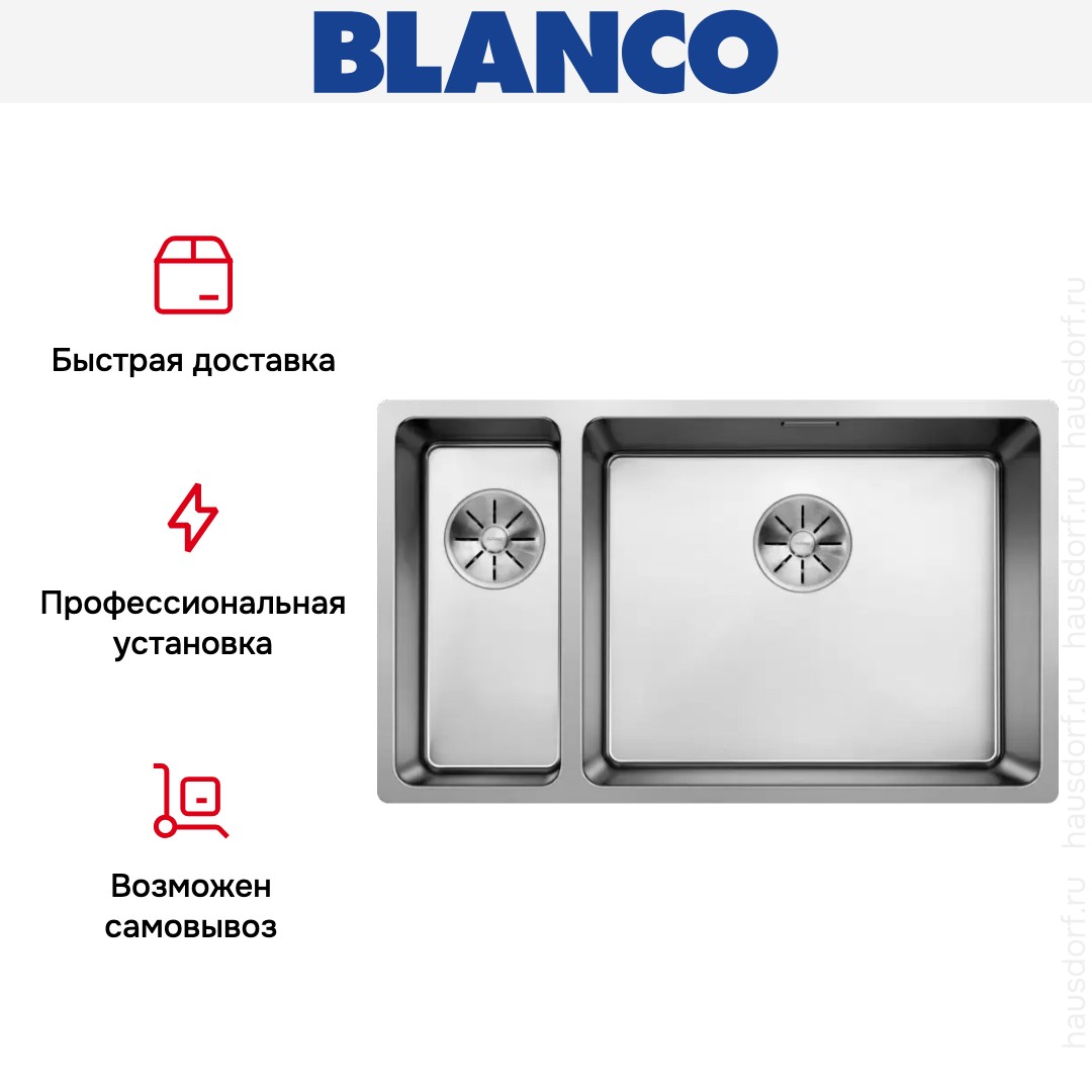  Blanco ANDANO 500/180-U, чаша справа нержавеющая сталь полированная