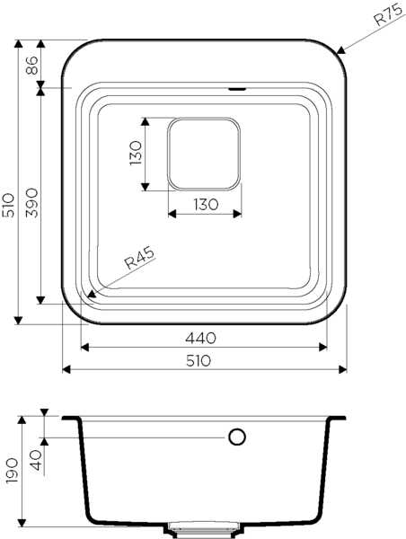  Omoikiri Tasogare 51-PA Artgranit/Пастила
