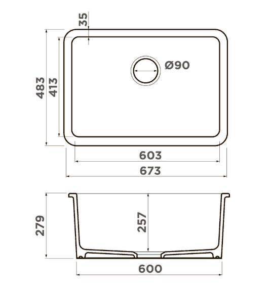  Omoikiri Torishima 67 WH-Glossy белый глянцевый