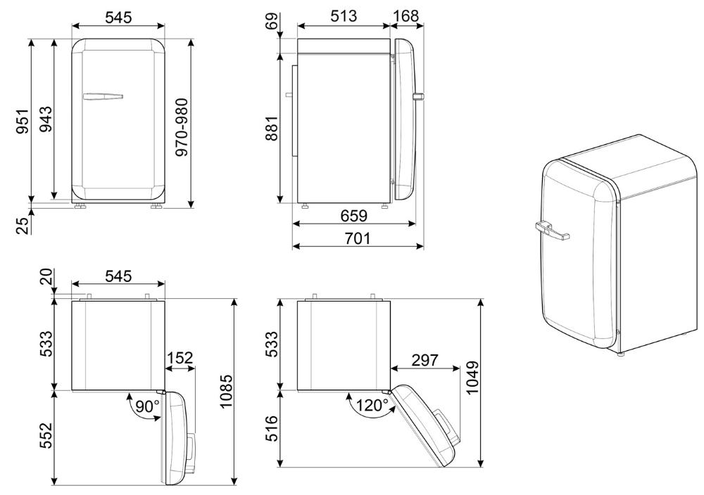 Холодильник Smeg FAB10RPB5